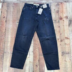 New Look Men loose straight black denim jeans men's 32